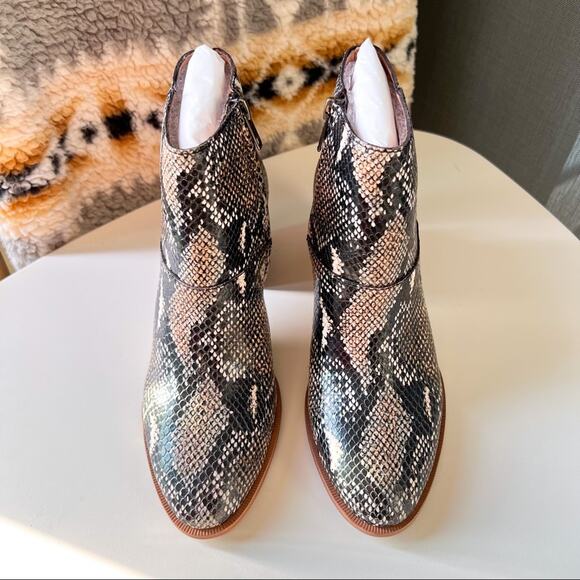 Madewell The Rosie Moonstone Multi Ankle Boots In Snake Embossed Leather Size 7 - Picture 3 of 7